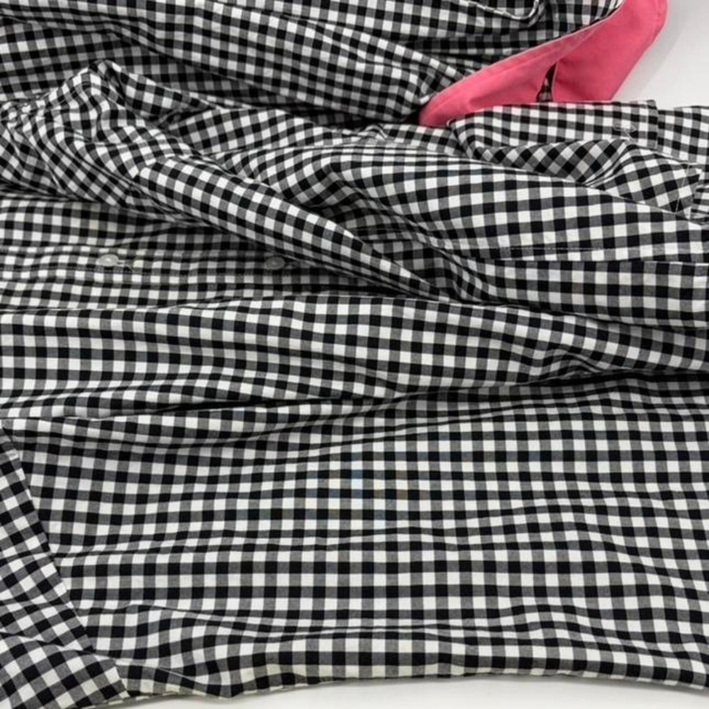 Lauren Ralph Lauren Black And White Long Sleeved Gingham Shirt W/Pink Trim - Picture 6 of 8